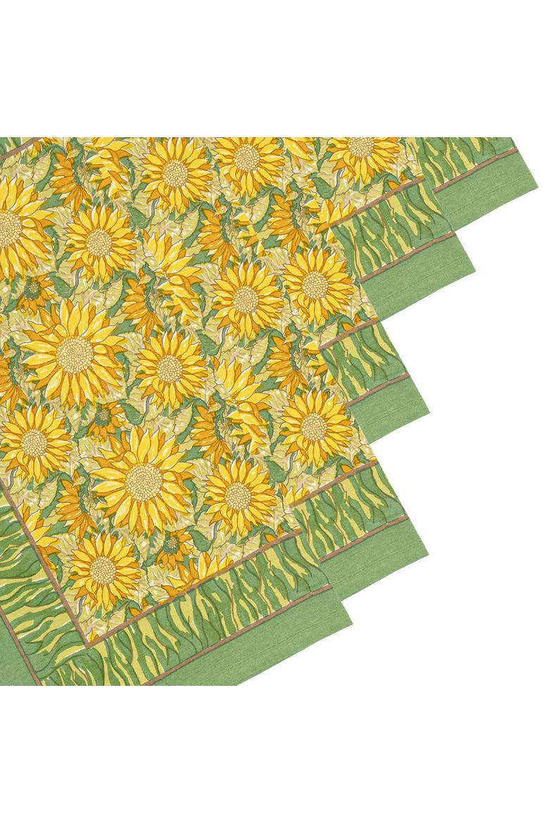 Sunflower Napkins, Alternate, color, Yellow/Green 19" x 19"