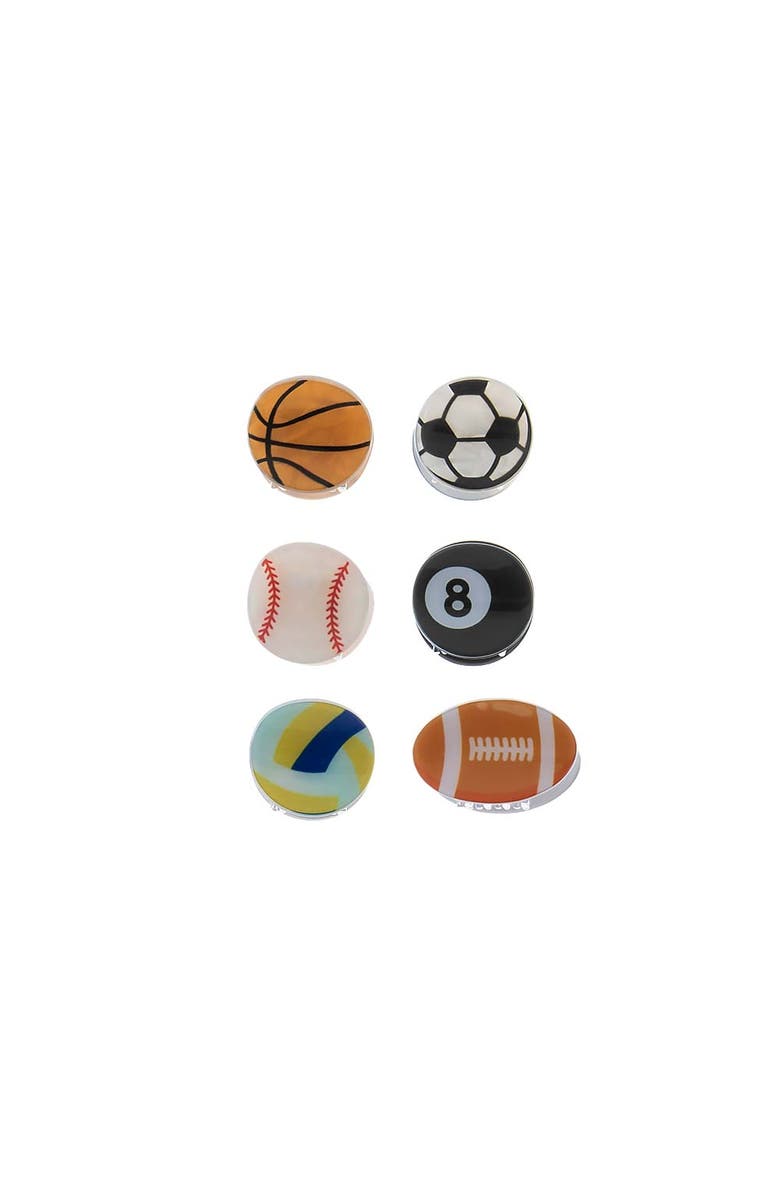BY ADINA EDEN Game Day Sports Mini Hair Clips, Main, color, Multi Color