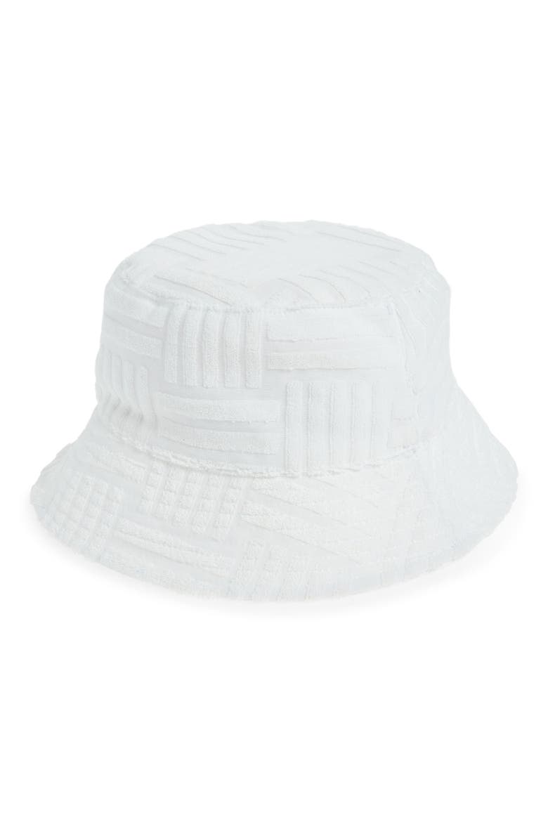 Terry Bucket Hat, Main, color, WHITE