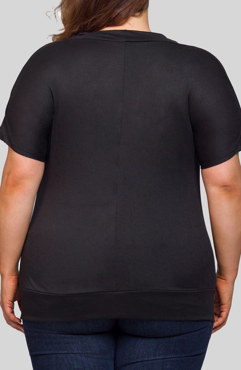 24seven Comfort Apparel Cowl Neck Top, Alternate, color, Black