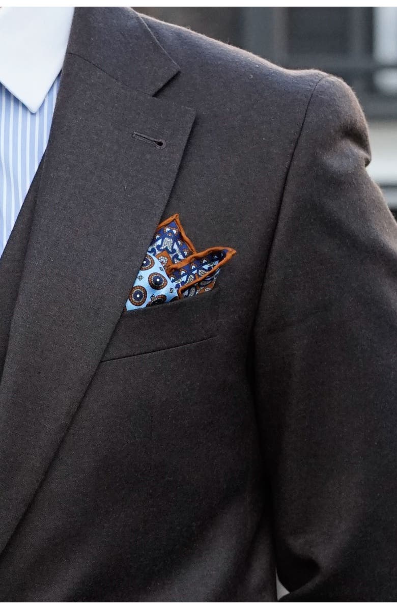 Elizabetta Imola - Silk Pocket Square for Men, Alternate, color, Sky Blue