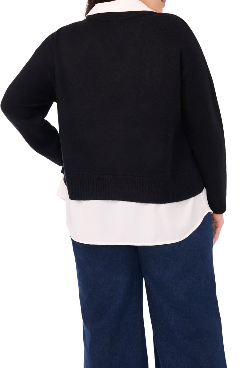 Halogen<sup>®</sup> Layered Look Sweater, Alternate, color, Rich Black