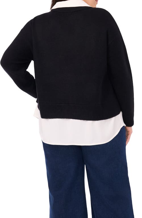 Halogenr Halogen(r) Layered Look Sweater In Black