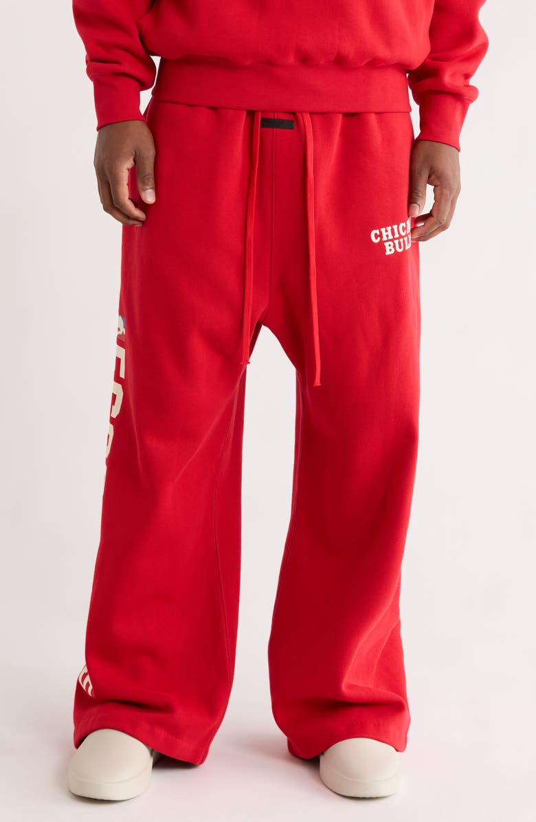Fear of God Essentials x NBS Bulls Lounge Fit Sweatpants, Main, color, Red