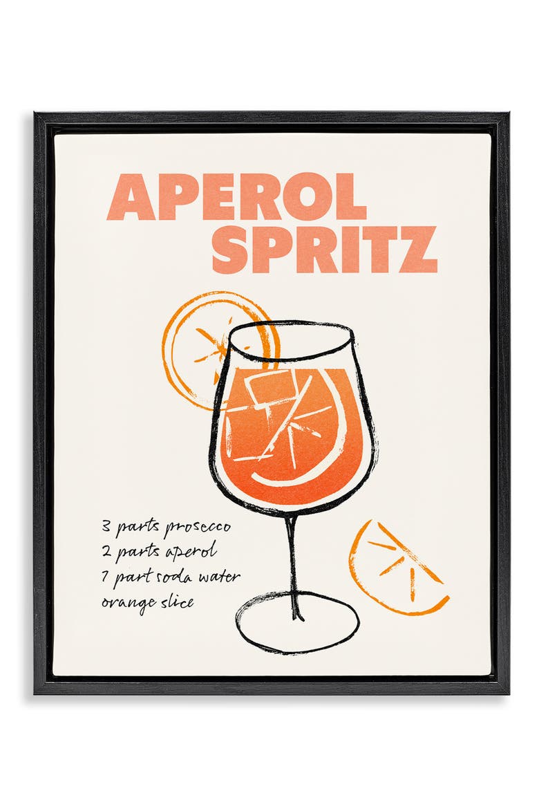 Aperol Spritz Recipe Framed Canvas Wall Art, Main, color, ORANGE