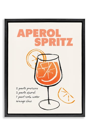 Stupell Industries Aperol Spritz Recipe Framed Canvas Wall Art In Orange
