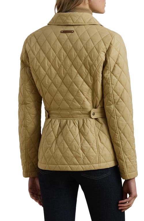 Ralph Lauren Lauren  Diamond Quilted Snap-front Jacket In Sand Dune