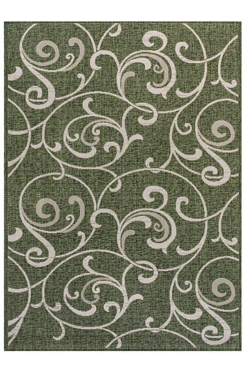 Maribel Traditional Classic All-Over Scroll Indoor/Outdoor Area Rug