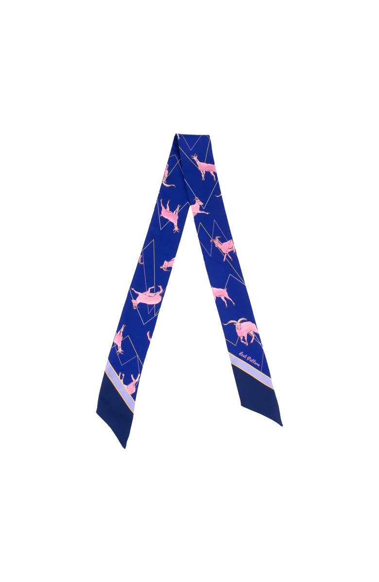 Lost Pattern "Antelope" Silk Skinny Scarf, Main, color, Indigo