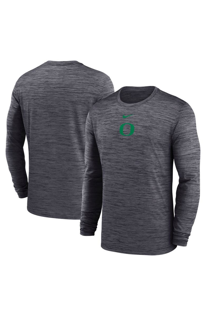 Nike Men's Nike Black Oregon Ducks 2025 Sideline Velocity Performance Long Sleeve T-Shirt, Alternate, color, 