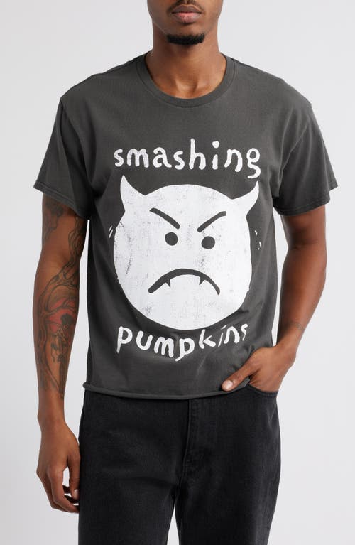 Merch Traffic Smashing Pumpkins Vampire Cotton Graphic T-Shirt in Black Pigment Dye 