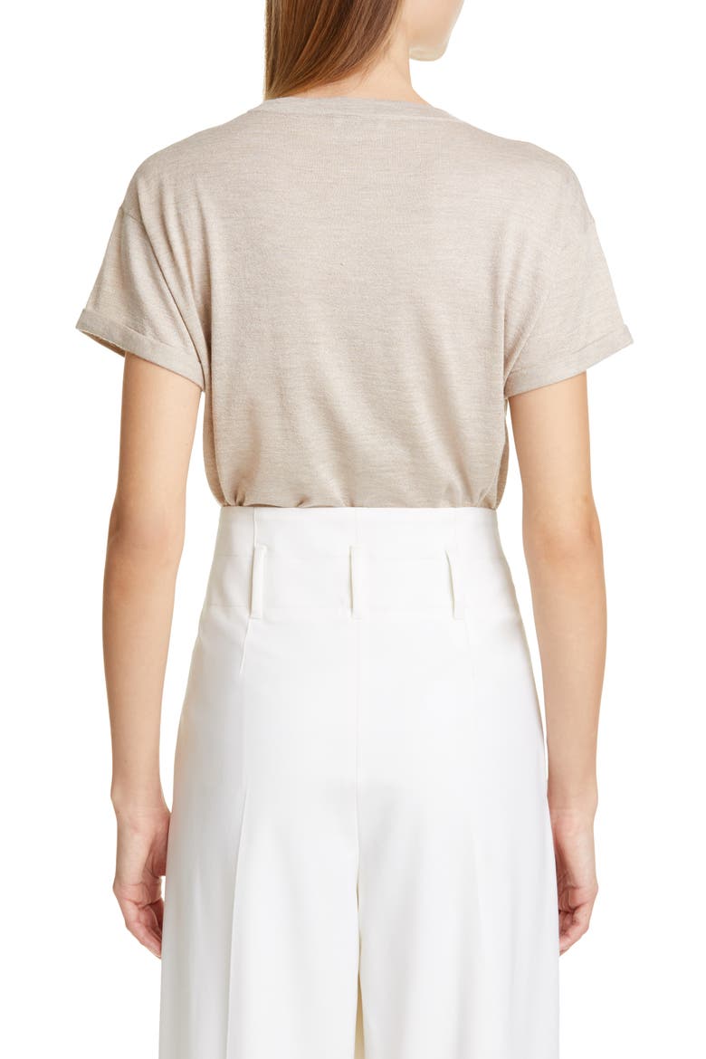 Metallic Cashmere Blend Tee Sweater, Alternate, color, DESERT