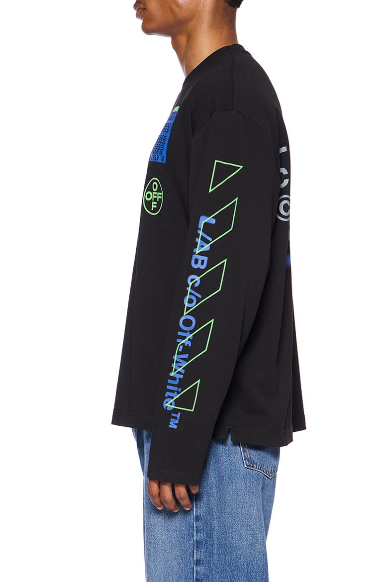 Off Active Long Sleeve Cotton Graphic T-Shirt, Alternate, color, BLACK