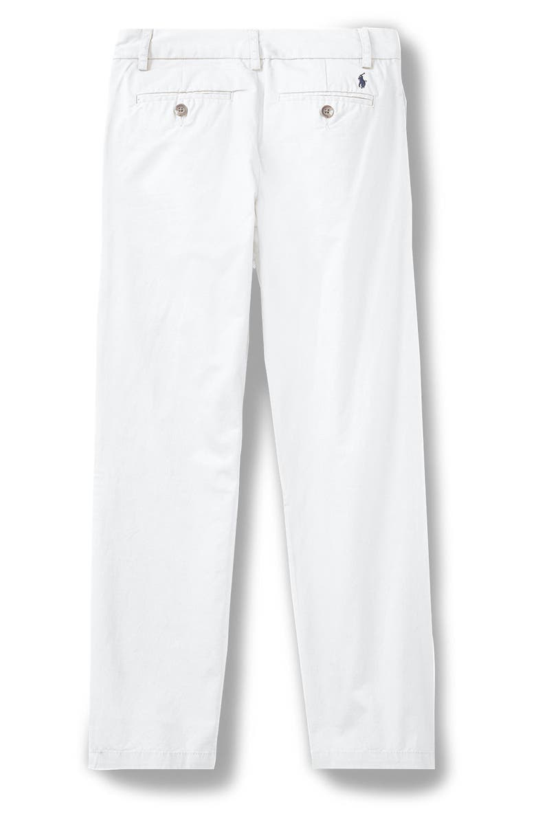 Polo Ralph Lauren Kids' Straight Fit Flex Abrasion Twill Chinos, Alternate, color, White