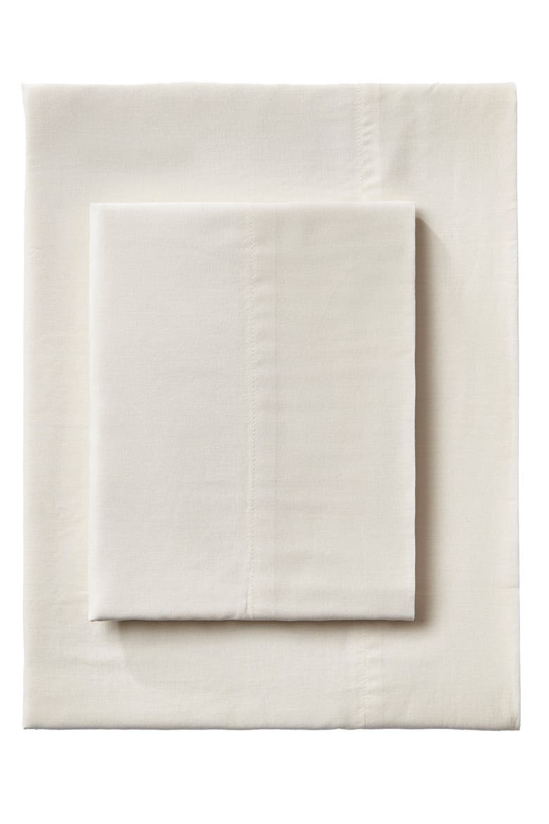Porto Cotton Percale Sheet Set, Main, color, BIRCH
