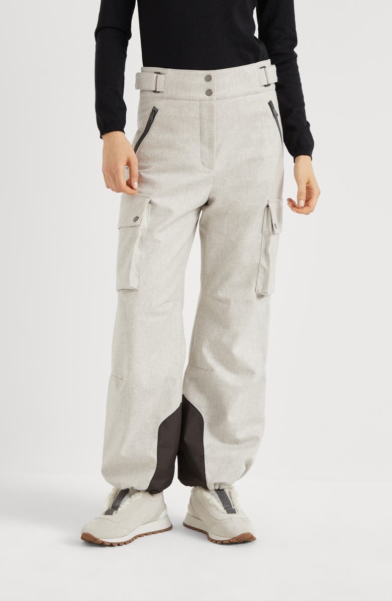 Brunello Cucinelli Mountain Cargo trousers, Alternate, color, Light Grey