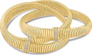 CZ by Kenneth Jay Lane Cubic Zirconia Triple Coil Stretch Bracelet