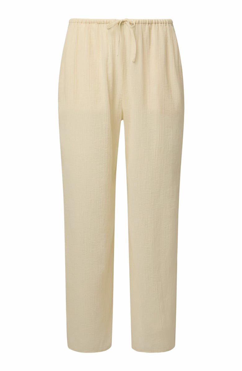 Onia Crinkle Gauze Drawstring Pant, Alternate, color, Egret