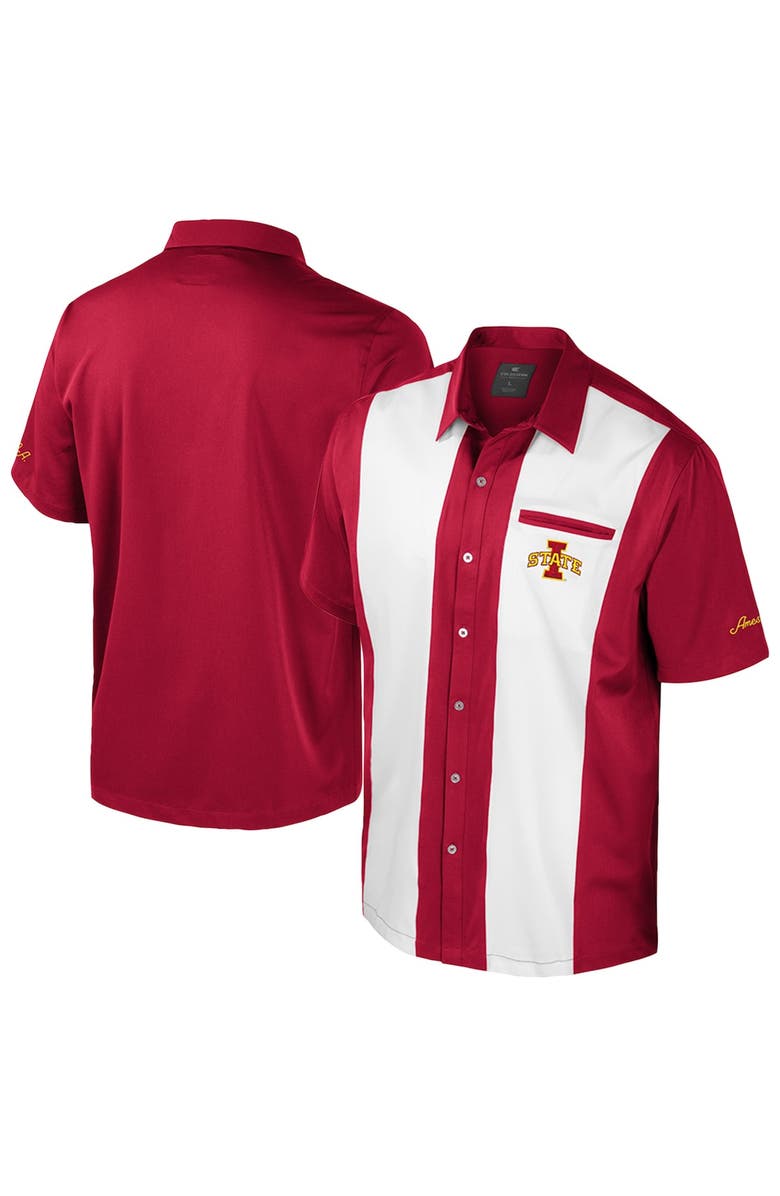 COLOSSEUM Men's Colosseum Cardinal Iowa State Cyclones Strike Bowling Button-Up Shirt, Main, color, Cardinal