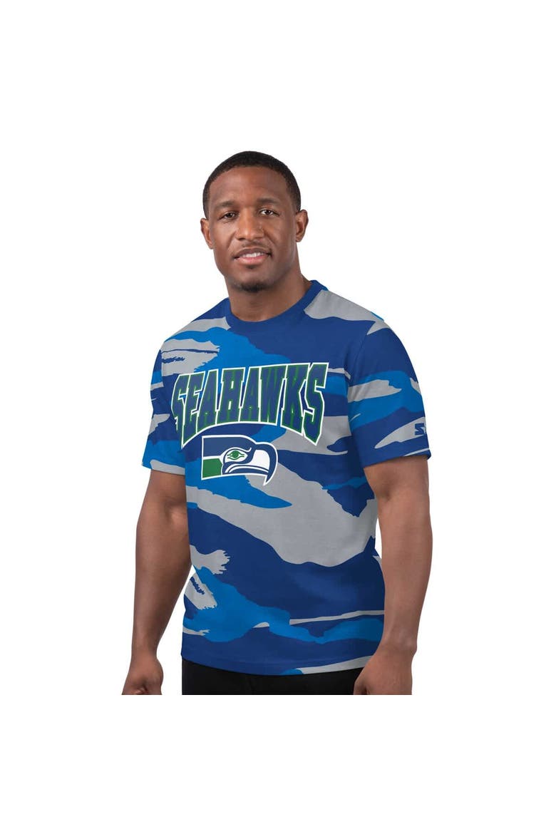 Men's Starter Royal/Gray Seattle Seahawks Thursday Night Gridiron Classics Vintage Logo T-Shirt, Main, color, Royal