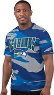 STARTER Men's Starter Royal/Gray Seattle Seahawks Thursday Night Gridiron Classics Vintage Logo T-Shirt
