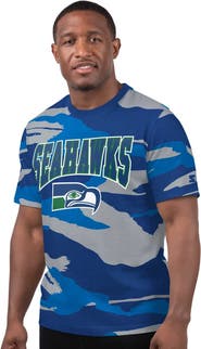 STARTER Men's Starter Royal/Gray Seattle Seahawks Thursday Night Gridiron Classics Vintage Logo T-Shirt