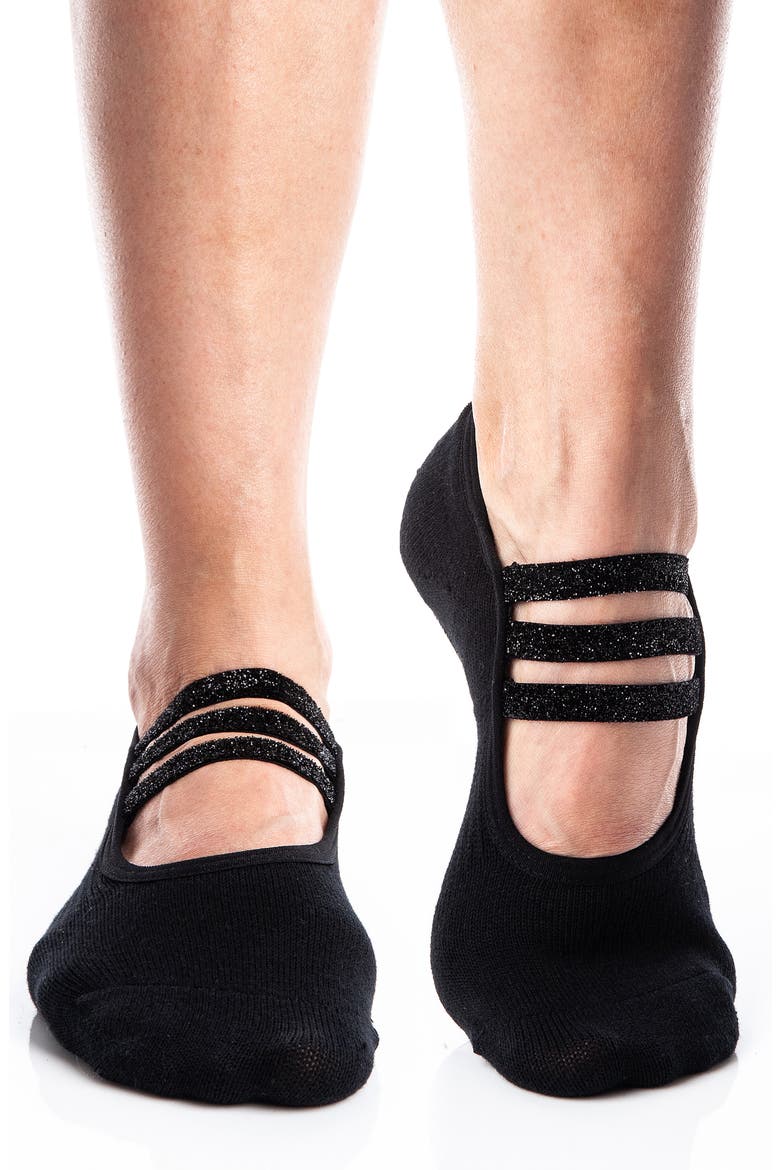 Sparkle 2-Pack No-Slip Closed Toe Socks, Main, color, BLACK- BLACK