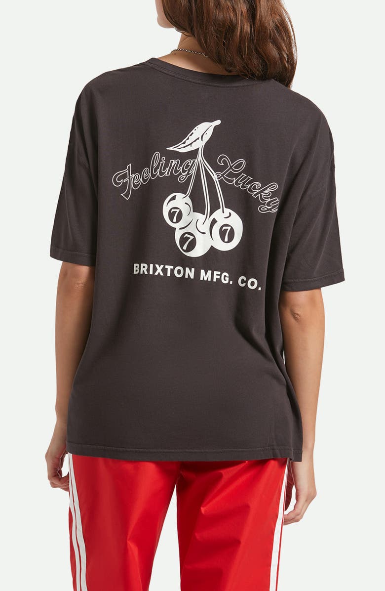 Brixton Feeling Lucky Oversize Cotton Graphic T-Shirt, Alternate, color, Black