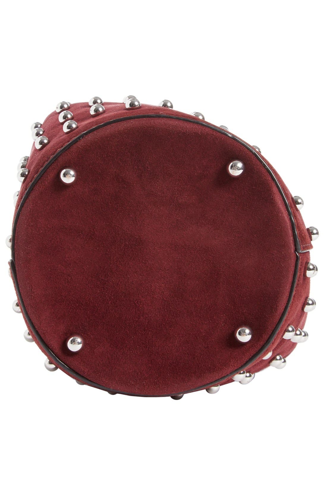 'Mini Palladium' Suede Bucket Bag, Alternate, color, BEET