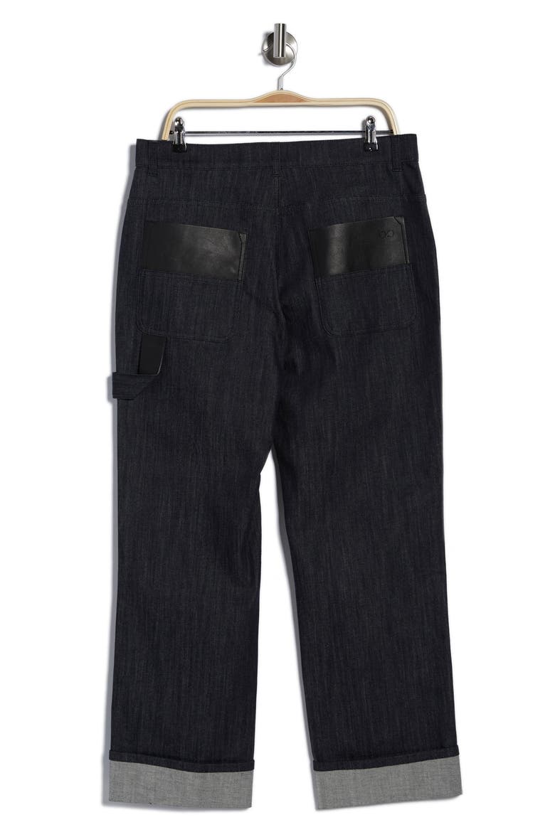 Wide Rolled Cuff Denim Jeans, Alternate, color, BLUE