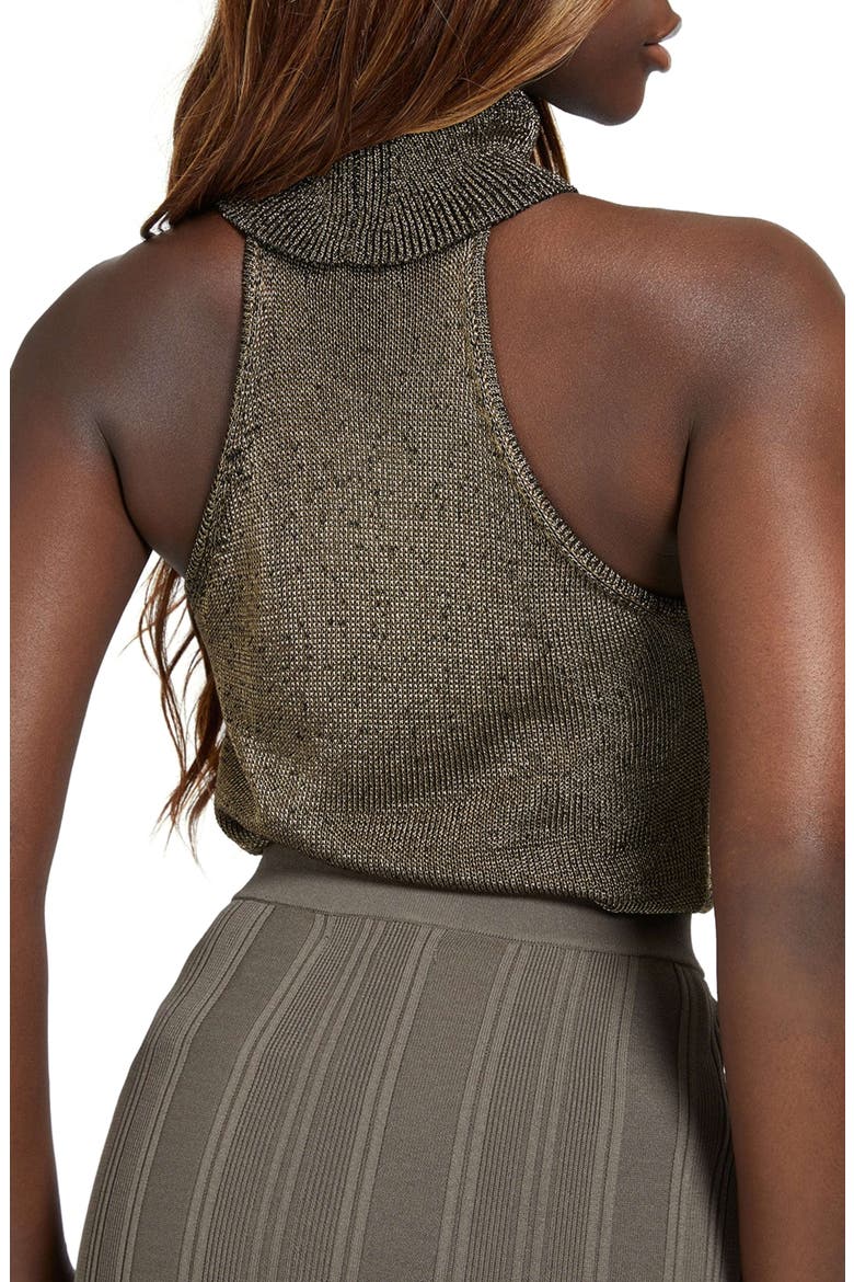 Hadria Metallic Sleeveless Turtleneck Sweater, Alternate, color, BLACK GOLD MULTI
