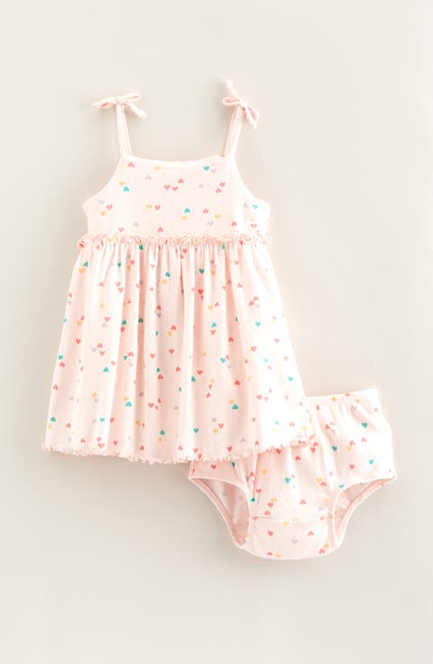 Ruffle Cotton Blend Sundress with Bloomers (Baby)
