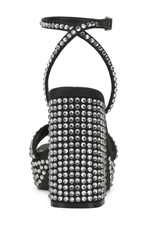 Vince Camuto Pendrys Rhinestone Block Heel Sandal In Black