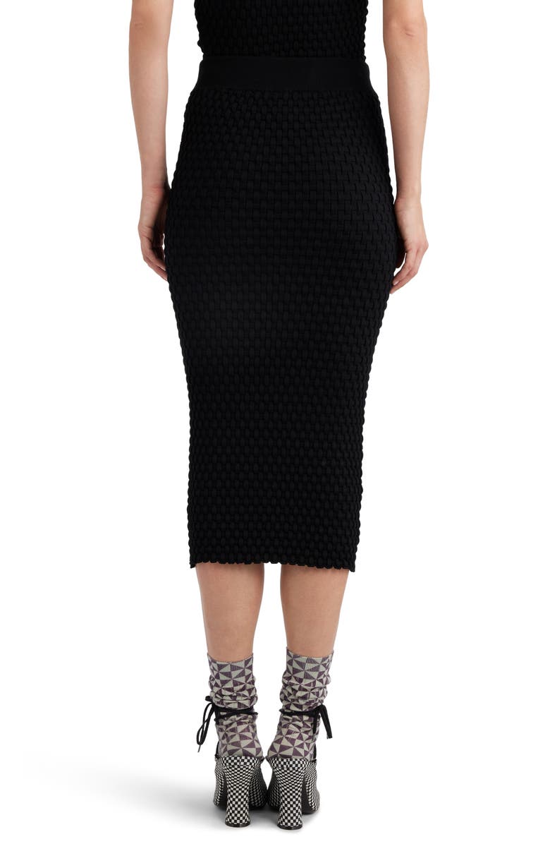 Dries Van Noten Tiffany Basket Weave Body-Con Midi Skirt, Alternate, color, 