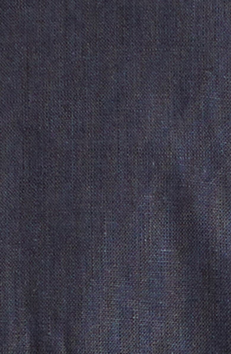 Drake's Pintuck Epaulet Linen Button-Up Shirt, Alternate, color, Dark Navy