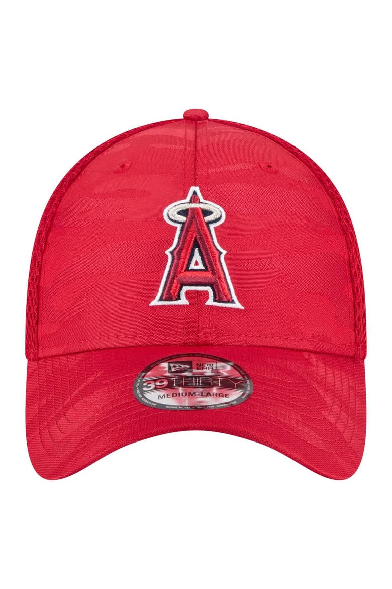 Men's New Era Red Los Angeles Angels Subtle Camo 39THIRTY Flex Hat, Alternate, color, Red