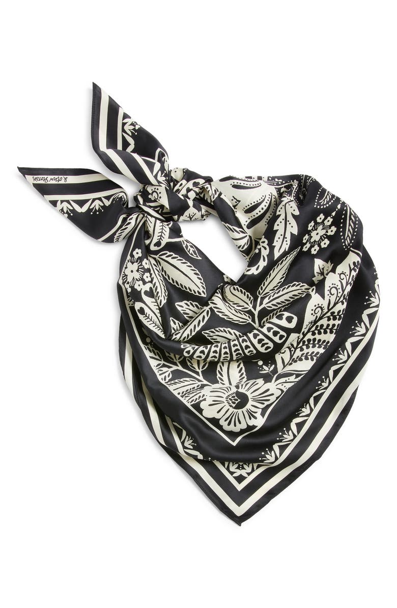 & Other Stories Bird & Floral Print Scarf, Alternate, color,