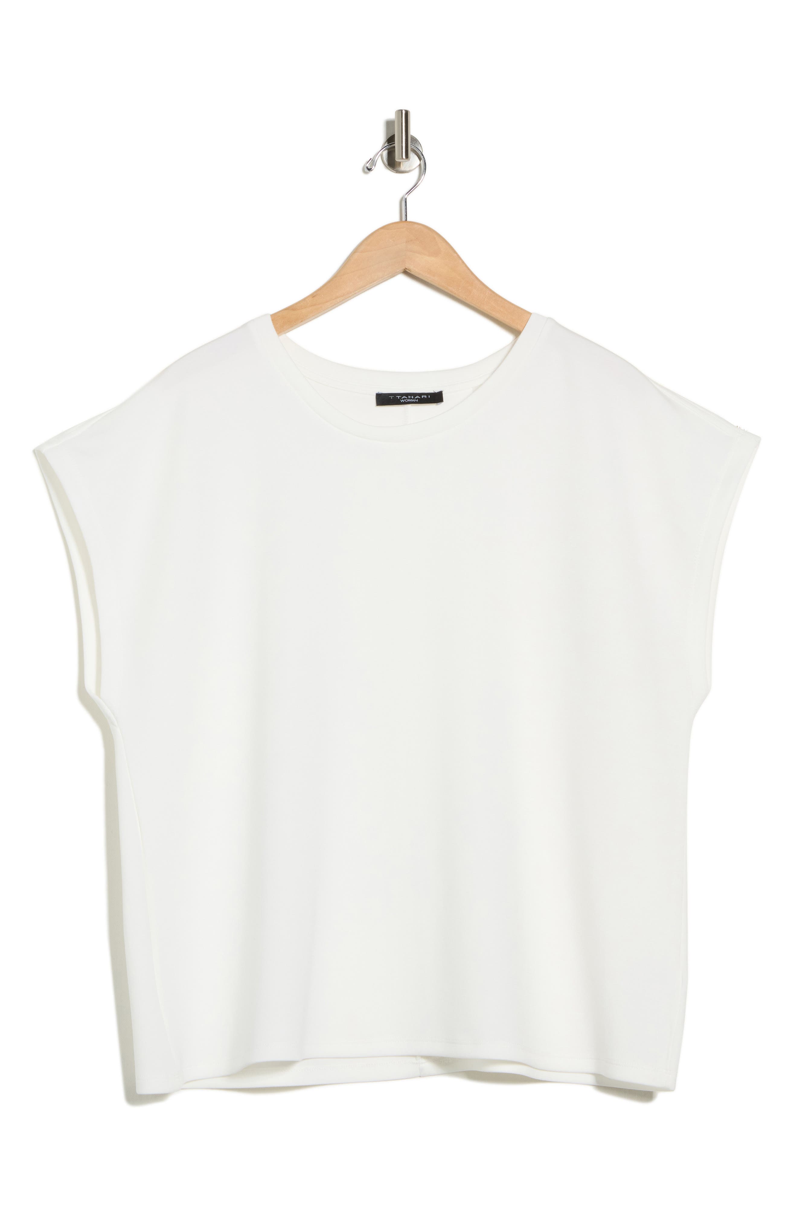 T Tahari Cap Sleeve Scuba Knit T-Shirt