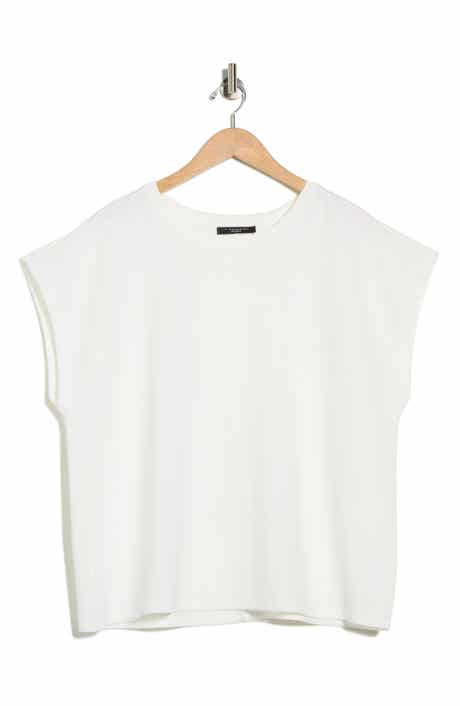 T Tahari Cap Sleeve Scuba Knit T-Shirt