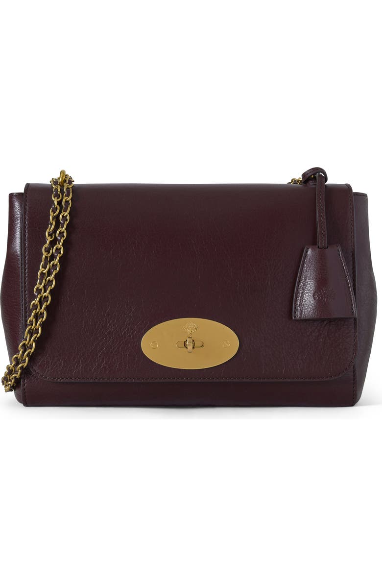 Mulberry Medium Lily High Shine Leather Shoulder Bag, Main, color, Oxblood