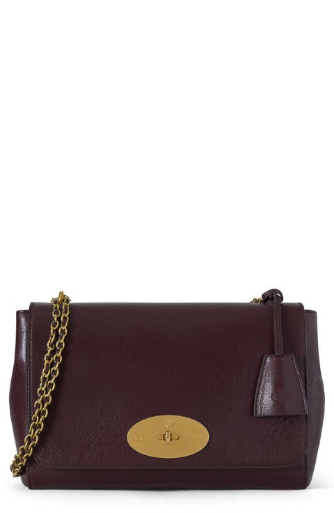 Medium Lily High Shine Leather Shoulder Bag