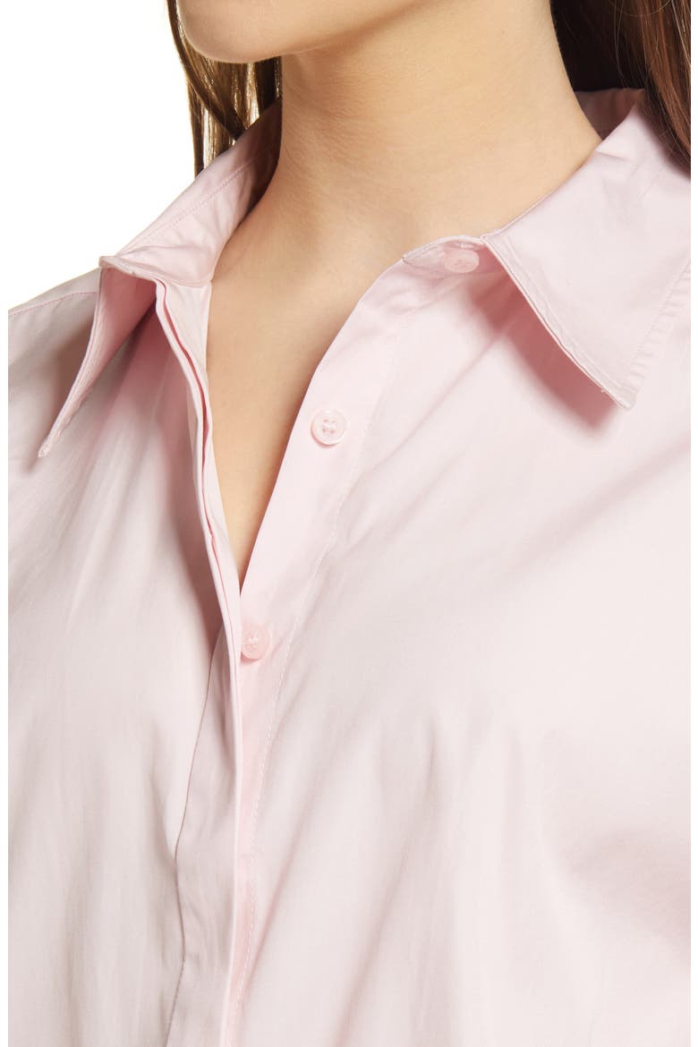 Relaxed Poplin Button-Up Shirt, Alternate, color, PINK CHALK