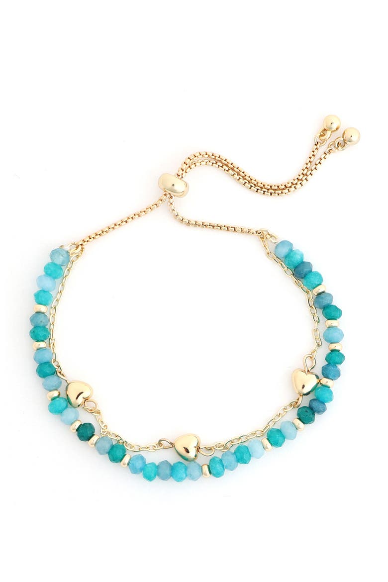 Turquoise Double Chain Bracelet, Main, color, TEAL