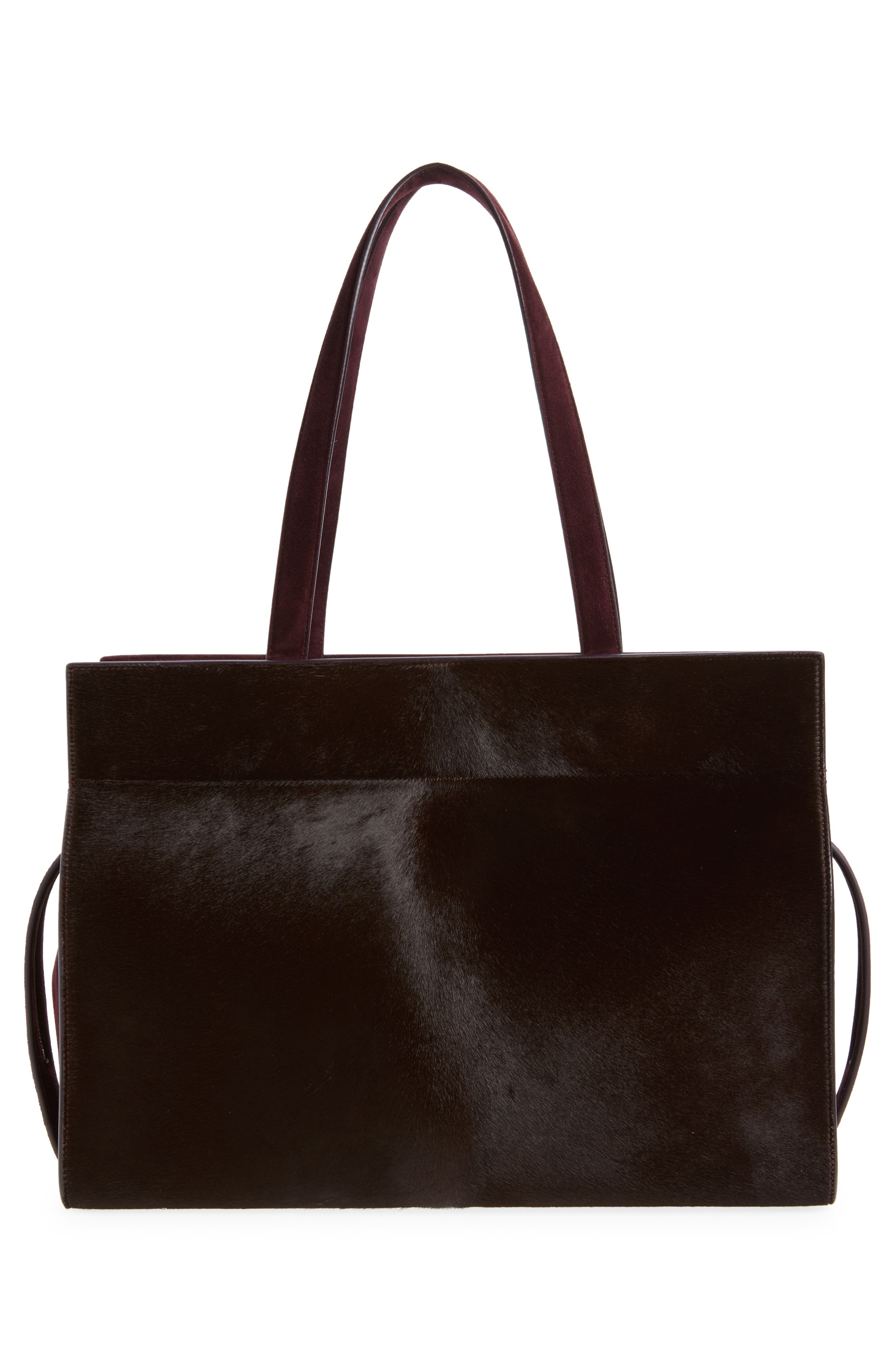 Crosby Genuine Calf Hair Tote, Alternate, color, ROUGE NOIR