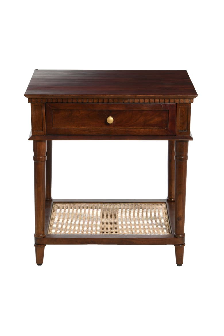 End Table with Drawer and Storage Shelf, Alternate, color, Brown