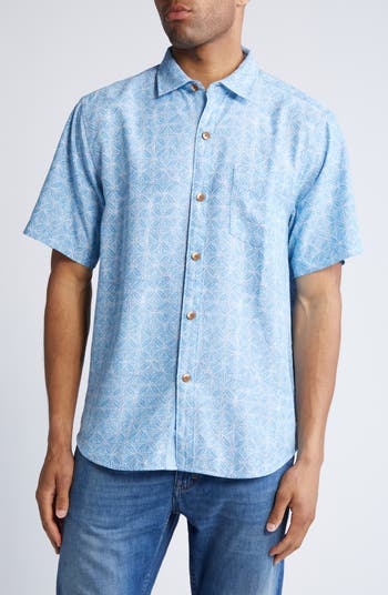 Tommy Bahama Coconut Point Fleur De Geo Camp Shirt - Chambray Blue - FINAL SALE main image 1