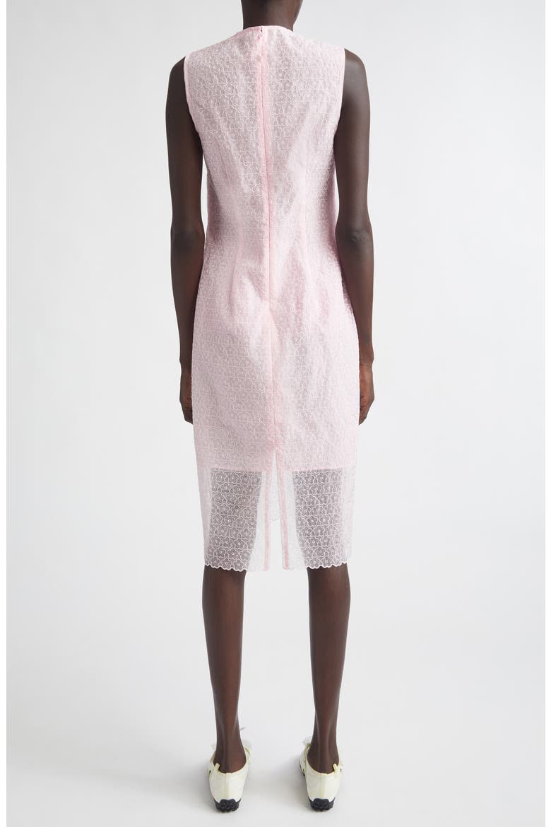 Devin Windflower Embroidered Organza Sheath Dress, Alternate, color, BLUSH PINK