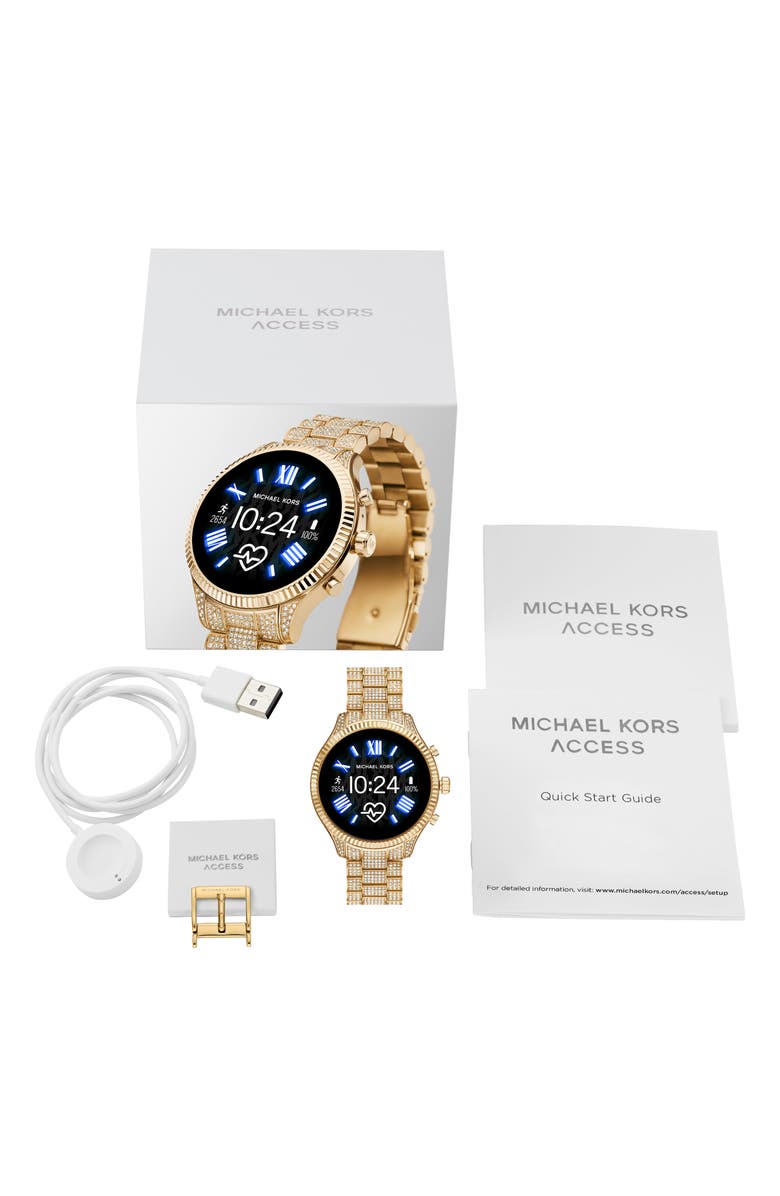 Michael Kors Access Michael Kors Gen 5 Lexington Pavé Crystal Bracelet Smart Watch, 44mm, Alternate, color,