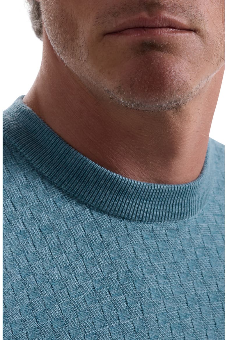 Basketweave Stitch Merino Wool Sweater, Alternate, color, ALOE