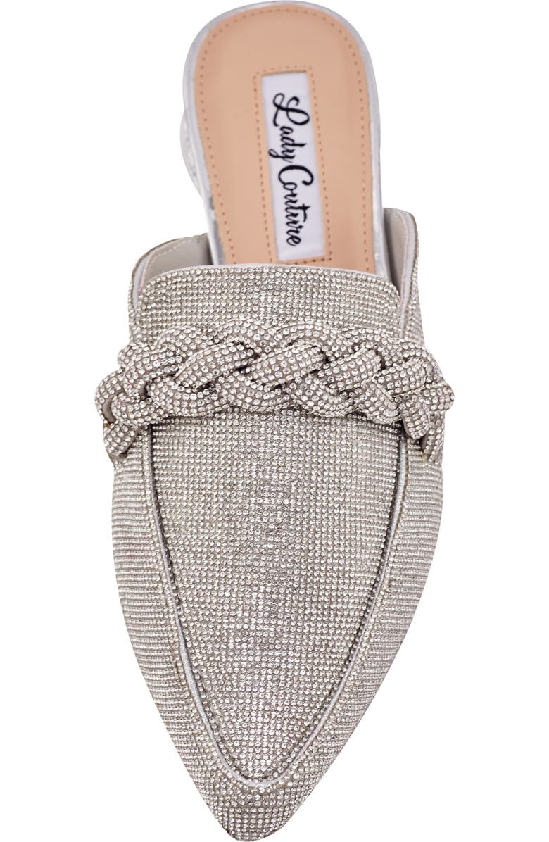 LADY COUTURE Micro Rhinestone Loafer Mule, Alternate, color, Silver